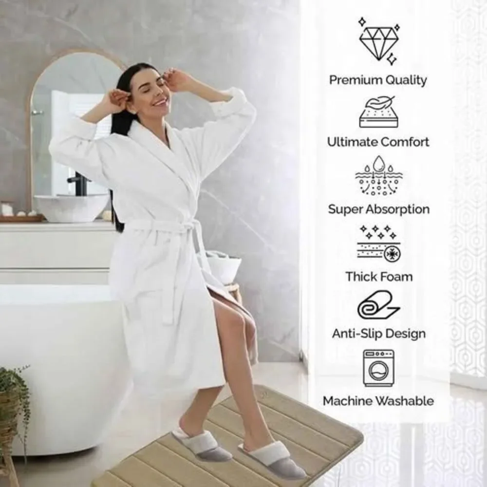 New Quick Dry Memory Foam Bathroom Mat – Non-Slip, Machine Washable